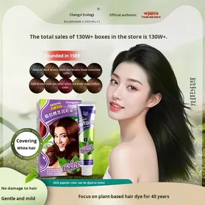 Crema Colorante per <span class=keywords><strong>Capelli</strong></span> Semi-Permanente <span class=keywords><strong>Colore</strong></span> Tè Nero a Base Vegetale Naturale Non Irritante Originale Ufficiale Negozio di Marca per Donne Uso Domestico - Product Image 3