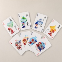 Cartes à Jouer Scéniques de Luxe Personnalisées Maldives 280gsm, Jeu de Poker à Cœur Bleu, Vente en Gros OEM, Logo Personnalisé, Cadeau Familial, Boîte en Papier Portable