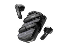 Écouteurs de jeu sans fil GQ16 TWS avec réduction de bruit active, indicateur LED, étanches IPX7, autonomie de plus de 20 heures, faible latence, style mécha