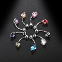 Lingchee acier chirurgical nombril anneaux Ombligo rond Zircon ventre Piercing nombril anneaux Nombril femme bijoux de corps