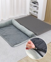 Lit pour chat rectangulaire, grand, orthopédique, en fausse fourrure, mousse à mémoire de forme, lavable, imperméable, canapé de luxe pour animaux de compagnie, housse amovible, antidérapant