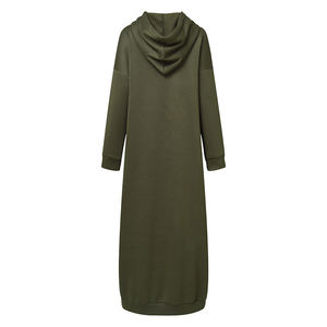Neuer Langer Wintermantel mit Kapuze, Einteiliger Kaftan für Muslimische Frauen, Hoodie-Abaya für den Herbst - Product Image 3