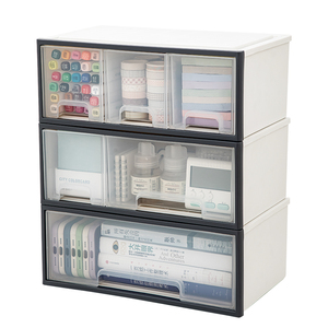Layered Stacked Plastic Desktop Transparent Drawer Storage Box Multifunctional Home Office Desktop Sundry Sorting Box