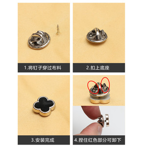 กระดุมแม่เหล็กทรงกลมรูปผีเสื้อประดับมุก สำหรับตกแต่งเสื้อผ้า - Product Image 3