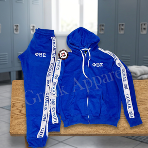 Custom Made Phi Beta Sigma Embroidery Men Fleece Tracksuit | Wholesale Fraternity Embroidered High Custom Style Jogging Suit - Product Image 3