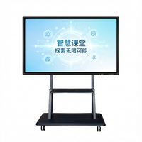 Soporte Móvil para Pantalla Interactiva de 65 Pulgadas, Tableta para Conferencias Todo en Uno, Pantalla Táctil para Oficina, Pantalla Grande 4K