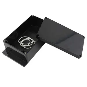 Siyah renk plastik muhafaza kulak açık elektronik su geçirmez bağlantı kutusu muhafazaları elektronik kutu