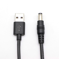 USB 2.0 A-Stecker auf DC 5,5x2,1mm 5 Volt 24AWG DC-Anschluss Ladekabel mit Hohlstecker