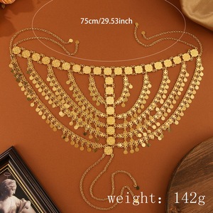 Chaîne de tête arabe en alliage d'or avec strass et pampilles, pour fête d'anniversaire senior, étanche et durable - Product Image 3