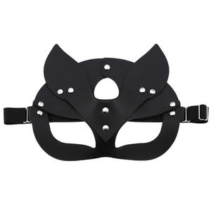 Maschera in Pelle per Adulti da Donna, Design Gatto o <span class=keywords><strong>Volpe</strong></span>, Impermeabile con Benda per Occhi, per Giochi SM, Alta Qualità, Articoli Promozionali - Product Image 3