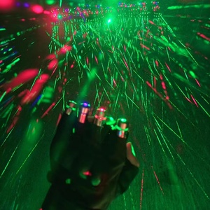 GlowDisplay 可充电多色激光手套 4 头红/绿/蓝/紫灯 可定制徽标 DIY 适合 DJ 舞台表演 - Product Image 1