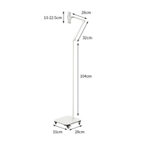 Nouvel arrivage : Support de sol en alliage d'aluminium pour téléphone et tablette, 4,3 kg, réglable, rotation à 360°, pour diffusion en direct, chevet et bureau