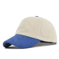 Gorras de Béisbol de Pana de 5 Paneles con Visera Plana Retro sin Estructura, Estilo Formal, con Logotipo de Parche Bordado Personalizado, Venta al por Mayor