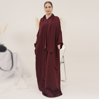Nouveau chaud moyen-orient dubaï turquie à capuche Robe une pièce écharpe Hijab Robe Abaya glace soie crêpe femmes musulmanes prière vêtements voile