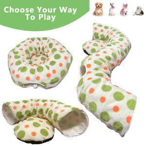 Bán Buôn Có Thể Gập Lại Ráp Mềm Mèo Chơi Đường Hầm Với Đồ Chơi Donut Giường Nhỏ Sang Trọng Sherpa Tổ Cho Mèo Và Chó - Product Image 3