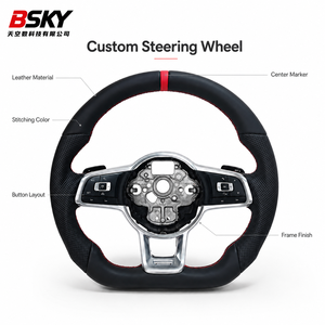 Volant sport en cuir universel pour Volkswagen Golf <span class=keywords><strong>5</strong></span> 6 7 7.<span class=keywords><strong>5</strong></span> R MK5 MK6 MK7 MK7.<span class=keywords><strong>5</strong></span> GTI Polo Passat CC Plug and Play - Product Image 1