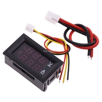 Voltmètre numérique DC 0-100V 10A, ampèremètre à double affichage, détecteur de tension, compteur de courant, jauge de tension 0.28 ", LED rouge bleu