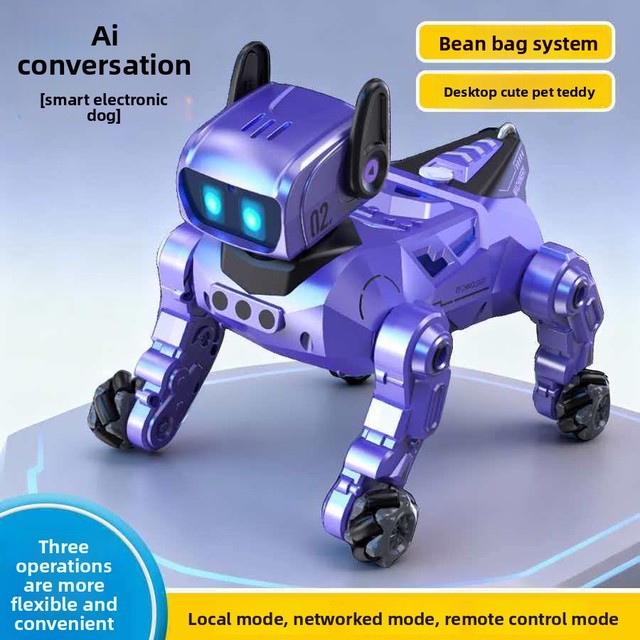 AI Robotic Dog Teddy Cute Pet Conversational Companion Robot Children's Toy Rechargeable USB Charging 8GB Storage
