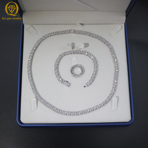 Hiphop Style Wearing High Clarity Diamond Unisex Tennis <b>Necklace</b> Platinum Pear Shape Lab Grown Diamond with IGI Certificate - Product Image 4