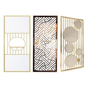 Panneaux muraux décoratifs 3D translucides en acier inoxydable texturé personnalisé, imperméables, pour hall d'hôtel, design moderne/classique mobile - Product Image 3