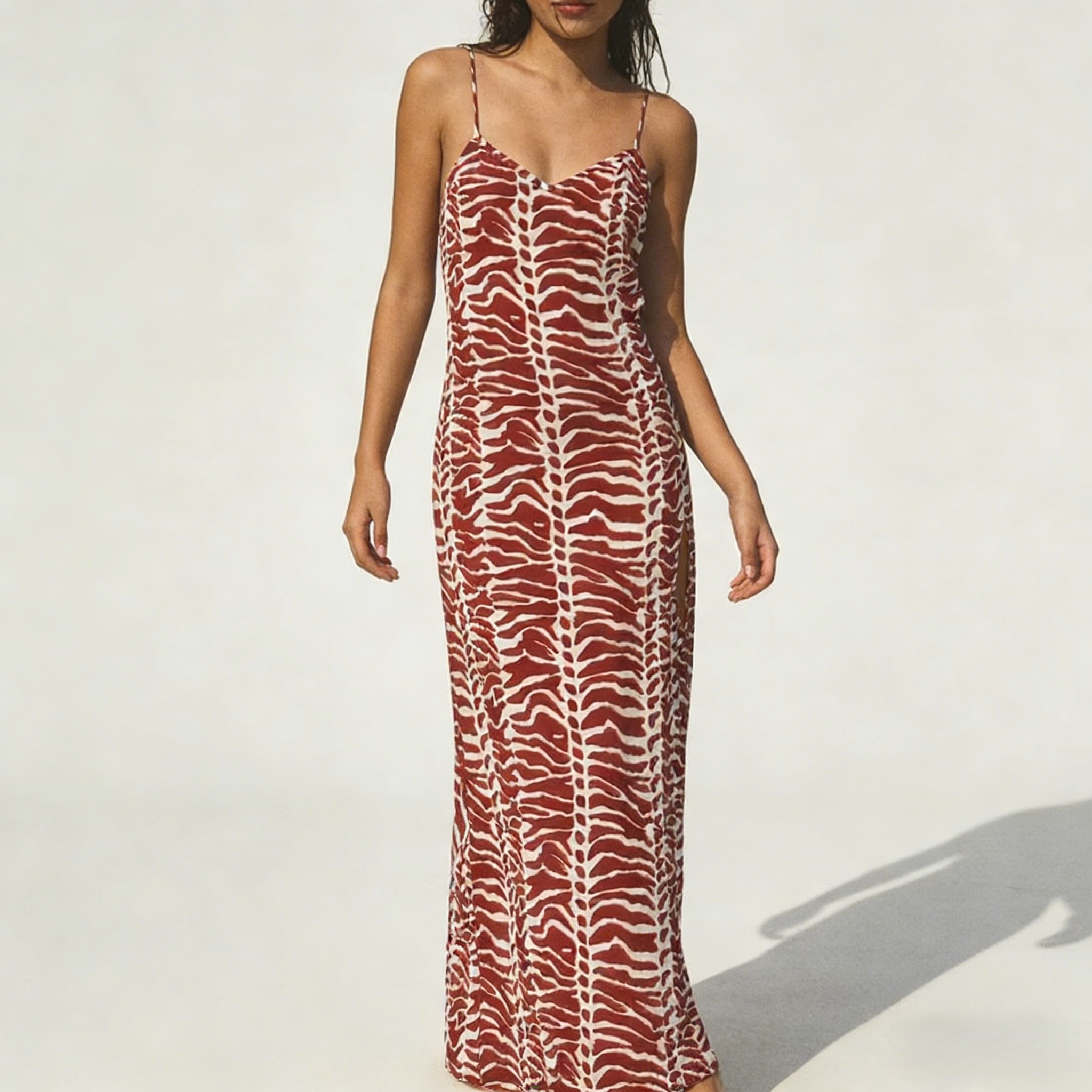strapless open back dress mae x scalamandre audrey coat in jumping zebra  MAE NEW YORK
