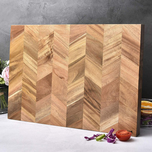 Planche à découper en <span class=keywords><strong>bois</strong></span> d'acacia avec gravure LOGO Extra Large Bloc Rectangulaire Split Épais Légumes Viande Facile à Nettoyer - Product Image 3