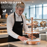 Nouveau support à gâteau en acier inoxydable + support à gâteau en acrylique blanc à trois étages pour restaurant, hôtel, buffet
