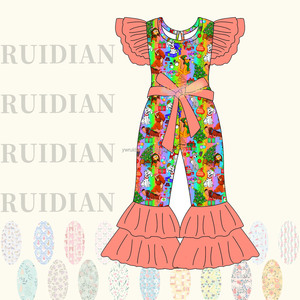 <span class=keywords><strong>Combinaison</strong></span> en soie imprimée florale pour filles, été, tout-petits filles de 8 à 14 <span class=keywords><strong>ans</strong></span>, <span class=keywords><strong>combinaison</strong></span> en tricot imprimée pour enfants - Product Image 2