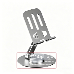 Supporto per Cellulare da Tavolo Antiscivolo, Rotazione a 360°, Pieghevole e Portatile, Universale <span class=keywords><strong>in</strong></span> <span class=keywords><strong>Metallo</strong></span> per Tutti i Telefoni - Product Image 1
