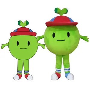 来样定做角色扮演服装搞笑绿色柠檬设计派对食品服装成人尺寸柠檬水果吉祥物服装