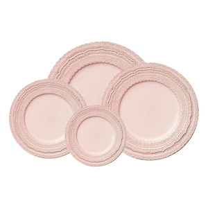Elegantes Platos Base <span class=keywords><strong>de</strong></span> Encaje Rosa para Boda al por Mayor, Juego <span class=keywords><strong>de</strong></span> Vajilla <span class=keywords><strong>de</strong></span> Cerámica Rosa Pálido, Plato <span class=keywords><strong>de</strong></span> Cena Redondo <span class=keywords><strong>de</strong></span> Porcelana <span class=keywords><strong>con</strong></span> Relieve - Product Image 6