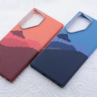 Étui de téléphone à motif en fibre de carbone contrasté pour Samsung S26 Plus, ultra-fin, aimant puissant pour étui en Kevlar pour Samsung