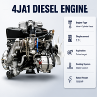 Moteur de véhicule ISU 4JA1 turbocompressé à refroidissement intermédiaire et démarrage électrique pour pick-up, véhicule logistique et flotte de service