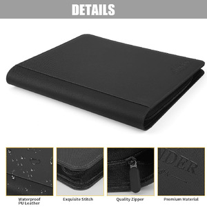 Raccoglitori Personalizzati <span class=keywords><strong>in</strong></span> Pelle PU con 9 Tasche e Cerniera per Carte Collezionabili TCG - Product Image 2