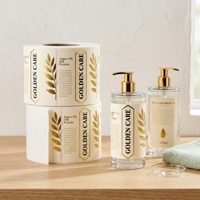 Autocollants adhésifs personnalisés pour flacons cosmétiques, logos imprimés, vinyle imperméable, dorure à chaud, emballage de shampoing, carton