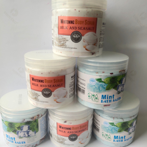 Gommage corporel au sucre de <span class=keywords><strong>lait</strong></span> naturel, exfoliant, sel d'Epsom, sel de bain blanchissant SPA avec logo gratuit - Product Image 1