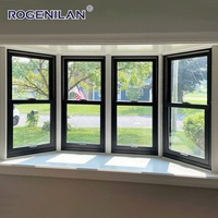 Fenêtres à baie en aluminium à double vitrage sur mesure Rogenilan, vitrage Low-e extérieur, fenêtres verticales coulissantes à simple battant