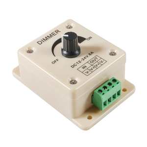 PWM LED <b>Dimmer</b> Switch Controller DC 12-24V 8A, 0-100% Brightness Adjustment for LED Strip Lights, Ribbon Lights, Tape Lights - Product Image 2
