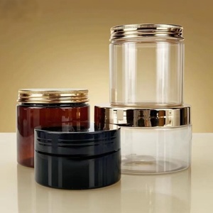 High-end Cosmetic Face Cream Jar Silk Screen logo Frosted Amber 50g 100g 120g 200g Body <b>Scrub</b> Jar Cream with Gold Aluminum <b>Cap</b> - Product Image 5