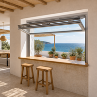 Fenêtre pliante en alliage d'aluminium sur mesure, fenêtres coulissantes à double vitrage, fenêtre de balcon pour maison côtière