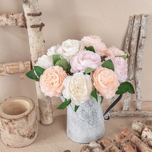 Rose artificielle CallaFloral à branche unique, pétales en polyester, décoration intérieure, fleurs de mariage - Product Image 2