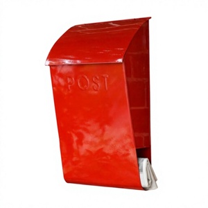 Offre spéciale Boîte aux lettres murale en métal rouge Boîte aux lettres décorative pour la décoration murale extérieure de la maison - Product Image 1