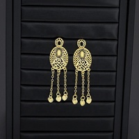 JXX Ensemble de bagues et boucles d'oreilles pendentifs en laiton plaqué or pour femmes bijoux de mariée à Dubaï, Arabie Saoudite, Inde