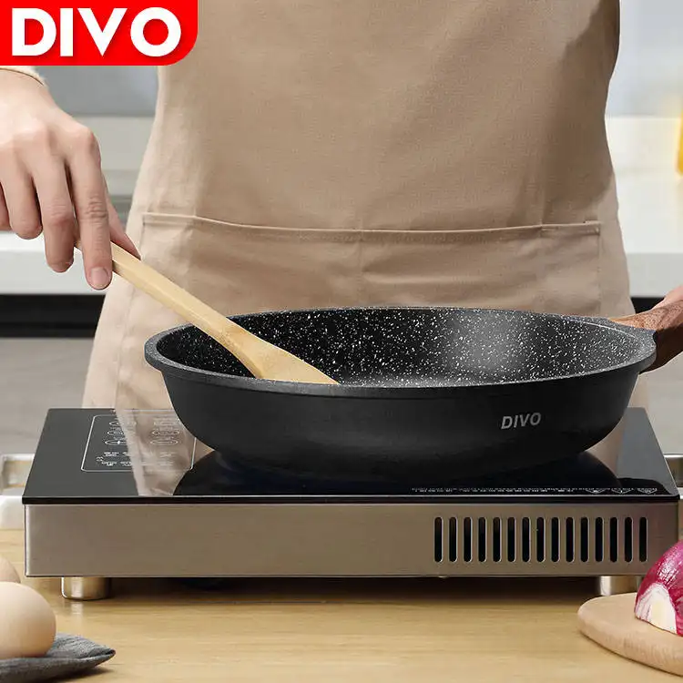 DIVO DV2601 20cm/24cm/28cm medical stone coating frypan nonstick cooking pan non stick frying pan