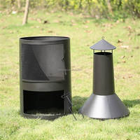 Brûleur à bois en acier Garife GM20318 avec rangement intégré pour bûches, surface peinte haute température pour utilisation en extérieur dans le jardin