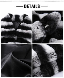 جاكوكو فاخر الشتاء شينشيلا حقيقية معطف الفراء الحقيقي أرنب الفراء سترة النساء - Product Image 4