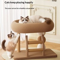 Lit pour chat intégré, griffoir, structure d'escalade, résistant à l'usure, en chanvre écologique, interactif, en carton