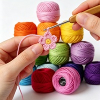 Couleur arc-en-ciel 8 #   Pelotes de fil à crocheter perlé, fil à broder fin, fil à tricoter, fournitures pour artisanat DIY, bracelets, point de croix