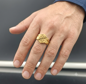 Stylish Gold Plated Copper Brass Men's Ring Fashion Jewelry Classic Finger <b>Accessory</b> for Traditional Events <b>Wedding</b> Party - Product Image 4