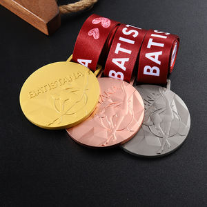 <span class=keywords><strong>Mat</strong></span> or argent cuivre coulée médaille rubans personnalisé métal debossed logo sport badminton danse batistana médaille - Product Image 6